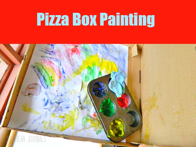 Pizza Box Painting // MommyBrain Mixer Jellibean Journals