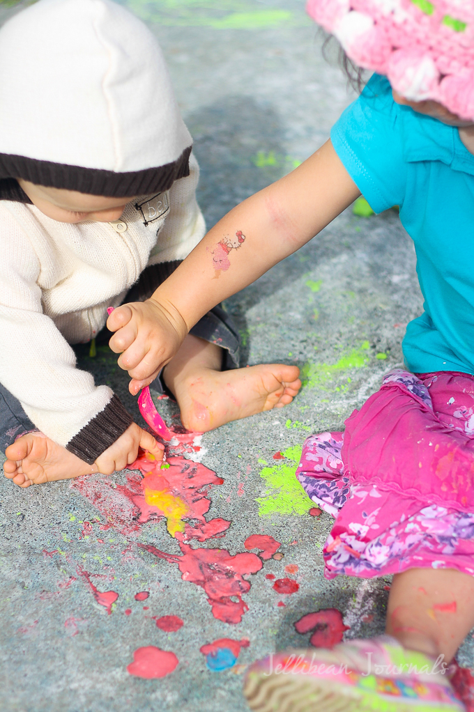 Inspire Your Child's Creativity with Frugal Flour Sidewalk Paint