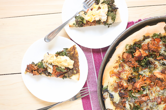Pesto Chicken Pizza with Garam Masala and Greens | Jellibeanjournals.com
